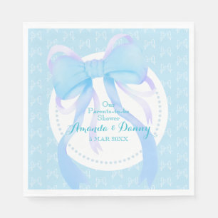 Blaue Schleife Baby Boy Shower Serviette