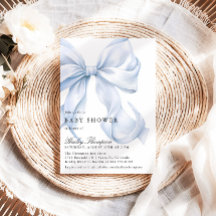 Blaue Schleife Baby Shower Coquette Schleife