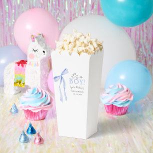 Blaue Schleife Baby Shower Einladung, Junge Baby S Geschenkschachtel