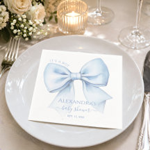 Blaue Schleife Baby Shower Es ist ein Junge Wasser
