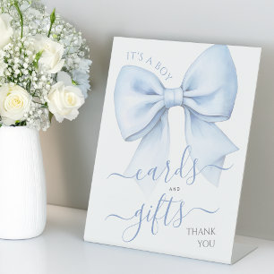 Blaue Schleife Baby Shower Karten und Geschenke Es Sockelschild
