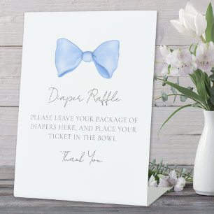 Blaue Schleife Baby Shower Windel-Raffel-Einschlus Sockelschild