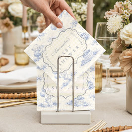 Blaue Schleife Blaubeergarten-Babyshower Serviette