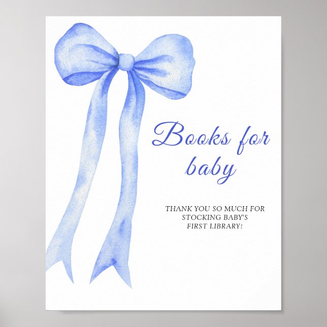 Blaue Schleife - Bücher für Kinderposter Poster (Vorne)