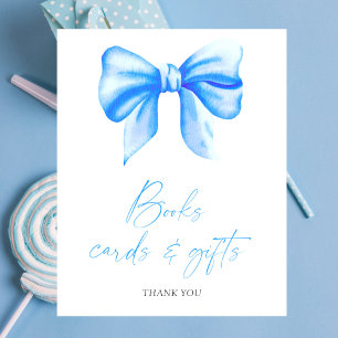 BLAUE SCHLEIFE BÜCHER KARTEN UND GESCHENKE  Poster
