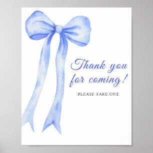 Blaue Schleife - Danke für das Kommen Poster
