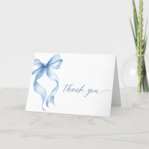 Blaue Schleife Dankeskarten-Vorlage zum Bearbeiten Dankeskarte