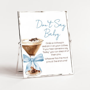 Blaue Schleife Espresso Baby Shower Don't Say Baby Poster