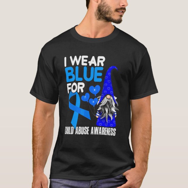 Blaue Schleife für die Prävention von Kindesmissbr T-Shirt (Vorderseite)