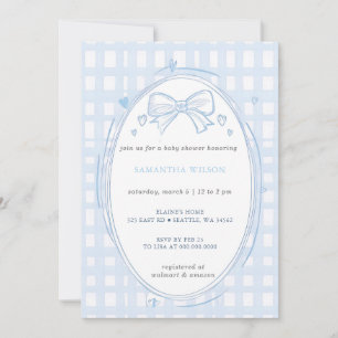 Blaue Schleife Junge Baby Shower Einladung