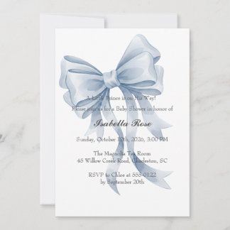 Blaue Schleife Jungen Baby Shower Einladung Coquet