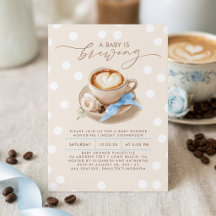 Blaue Schleife Kaffee Baby Is Brewing Junge Baby-P