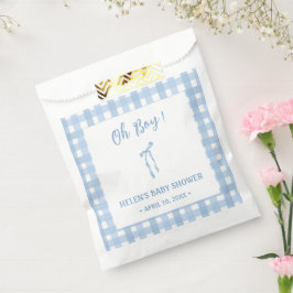 Blaue Schleife, karierte Jungs, Baby-Dusche Geschenktütchen