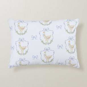 Blaue Schleife kleine Gans Launischer Wappen Baby  Dekokissen