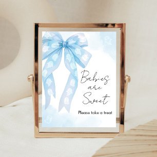 Blaue Schleife Little Boo Baby Shower Babys sind S Poster