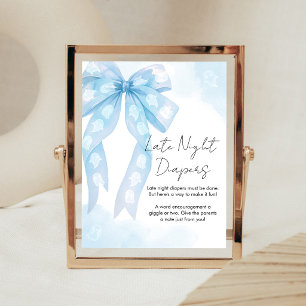Blaue Schleife Little Boo Shower Late Night Windel Poster