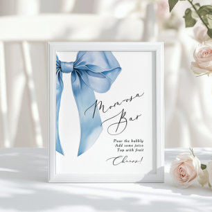 Blaue Schleife Momosa Bar Baby Boy Shower Poster