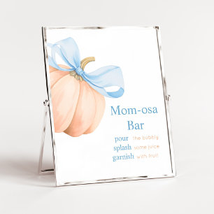Blaue Schleife Orange Kürbis Mom Osa Bar Schild