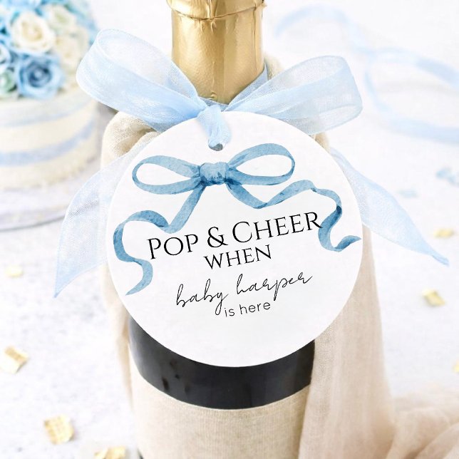 Blaue Schleife Pop And Cheer  Geschenkanhänger (Von Creator hochgeladen)