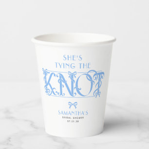 Blaue Schleife - She's Tying the Knot Chic-Brautju Pappbecher