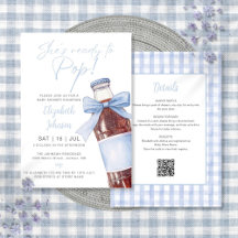 Blaue Schleife Sodawasserflasche Baby Shower Alles