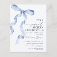 Blaue Schleife Sweet Sixteen Geburtstagsfeier Einl
