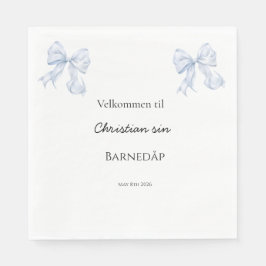 Blaue Schleife Taufservietten Serviette
