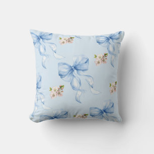 Blaue Schleife und Kirschblüte Kissen