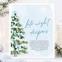 Blaue Schleife Weihnachten Baby Shower Späte Nacht