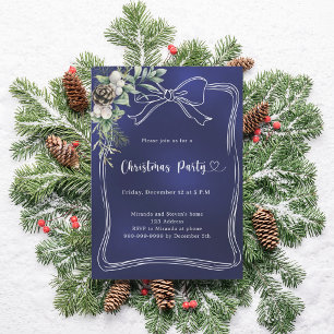 Blaue Schleife Weihnachtsfeier Einladung