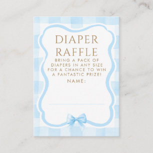 Blaue Schleife Windelraffel Baby Shower Tickets Begleitkarte