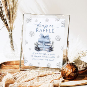 Blaue Schleife Winterbücher Baby Shower Windel-Raf Poster