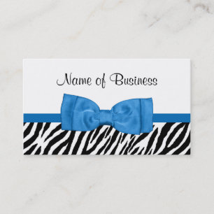 Blaue Schleife Zebra Boutique Visitenkarte