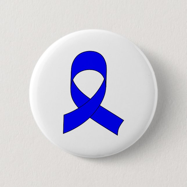 Blaue Schleife Zeichnend Button (Vorderseite)
