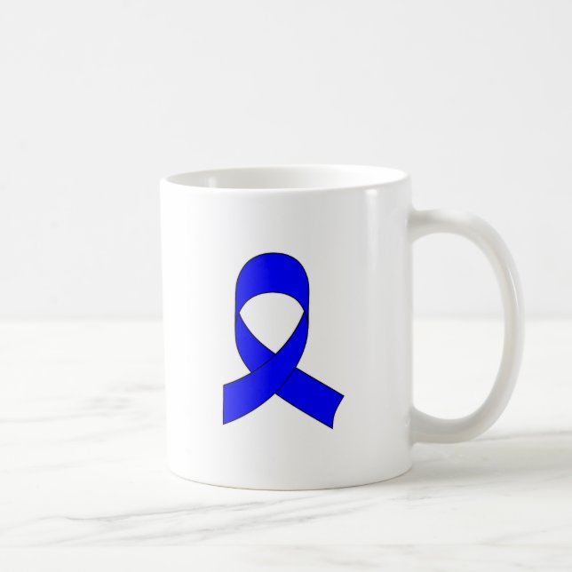 Blaue Schleife Zeichnend Kaffeetasse (Rechts)