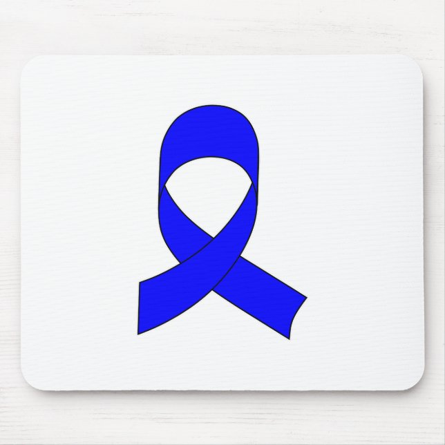 Blaue Schleife Zeichnend Mousepad (Vorne)
