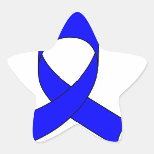 Blaue Schleife Zeichnung Stern-Aufkleber