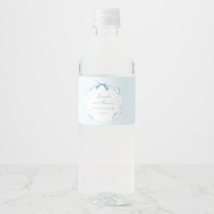 Blaue Schleifen-Baby-Shower-Wasserflaschen-Etikett Wasserflaschenetikett
