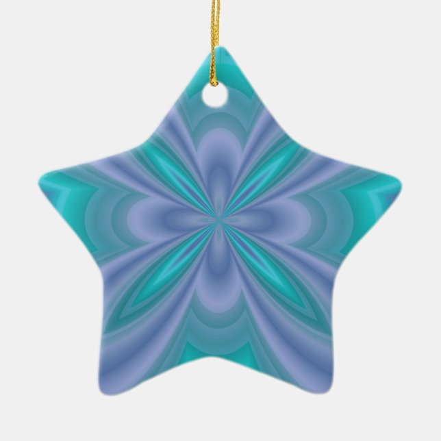Blaue Schmetterlinge Abstrakt Keramik Ornament (Vorne)