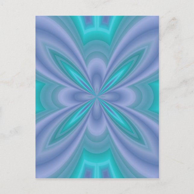 Blaue Schmetterlinge Abstrakt Postkarte (Vorderseite)