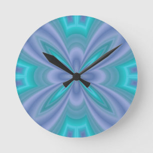 Blaue Schmetterlinge abstrakt Runde Wanduhr