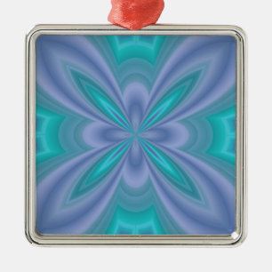 Blaue Schmetterlinge Abstrakt Silbernes Ornament