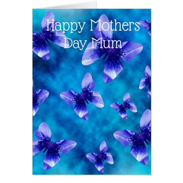 Blaue Schmetterlinge aus Poppies, Muttertag (Vorne)