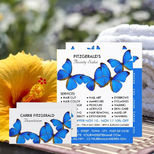 Blaue Schmetterlinge, Beautician, Schönheitssalon Flyer