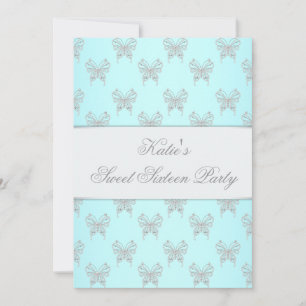 Blaue Schmetterlinge Classy Sweet Sixteen Party Einladung