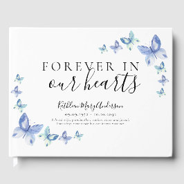 Blaue Schmetterlinge | Forever in Our Hearts Funer Gästebuch