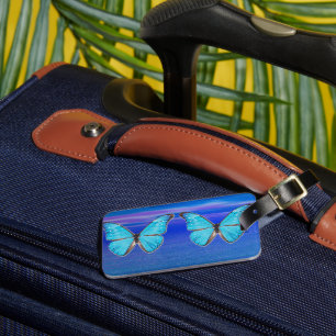 Blaue Schmetterlinge Gepäckmarke Gepäckanhänger