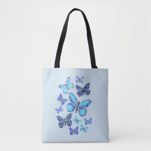 Blaue Schmetterlinge in Punkten