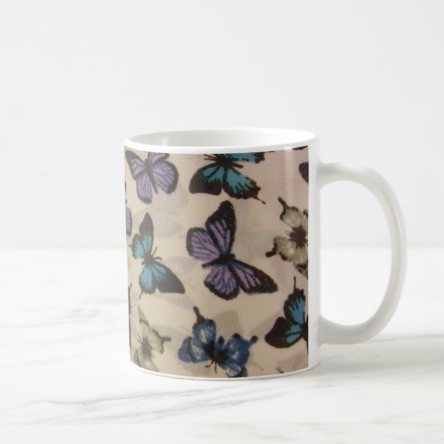 Blaue Schmetterlinge Kaffeetasse (Rechts)