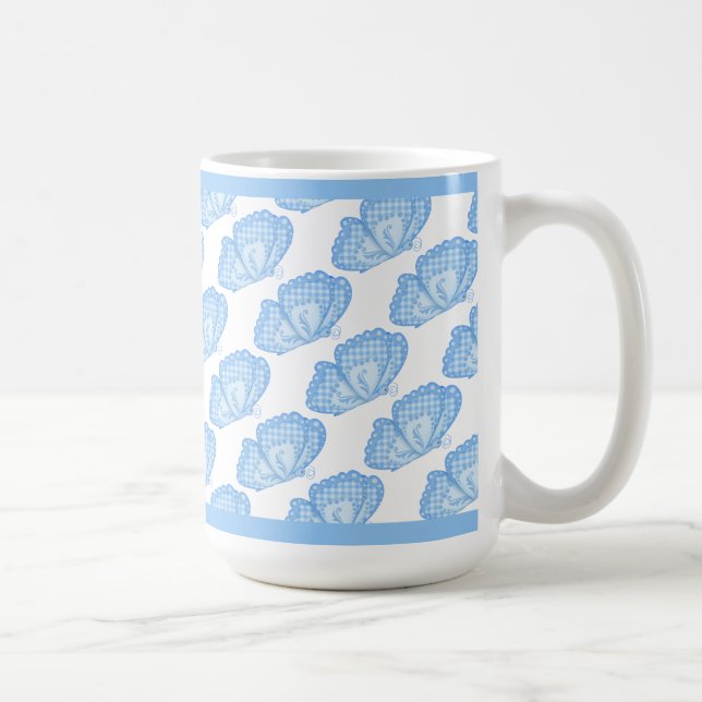 Blaue Schmetterlinge Kaffeetasse (Rechts)
